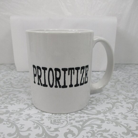 PRIORITIZE White Mug - Picture 2 of 6